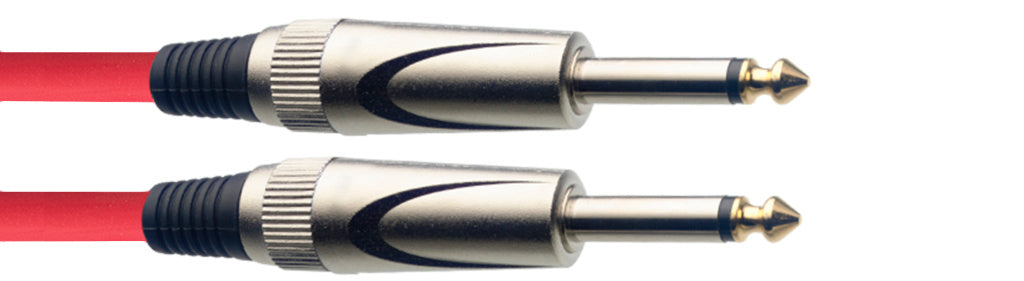 Stagg Instrument Cable, 6m (20'), Heavy-duty Connectors - Red