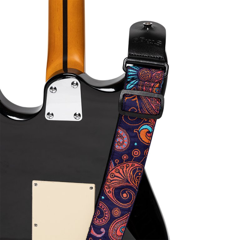Stagg Paisley Guitar Strap - Orange 2
