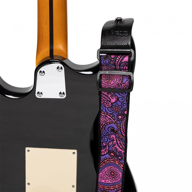 Stagg Paisley Guitar Strap - Pink 1