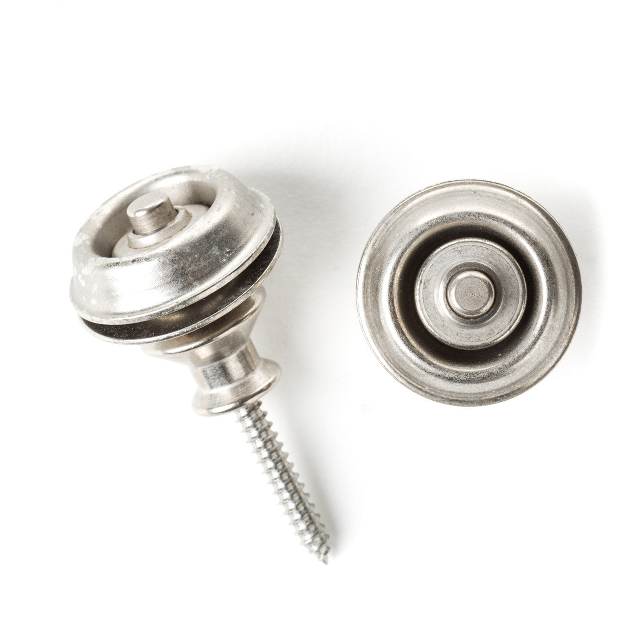 Dunlop Straplok Strap Retainers - Dual Design - Vintage Nickel