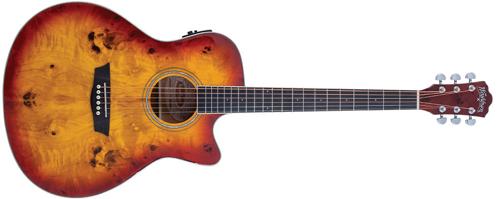 Washburn BURL ACE Deep Forest Grand Auditorium - Amber Fade