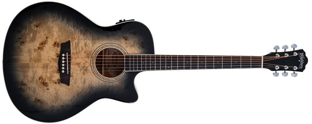 Washburn BURL ACE Deep Forest Grand Auditorium - Black Fade
