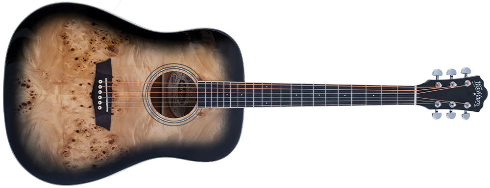 Washburn BURL D Deep Forest Dreadnought - Black Fade
