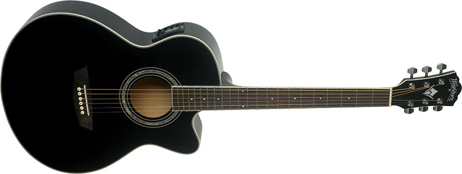 Washburn EA12 Festival Series Mini Jumbo Cutaway - Black