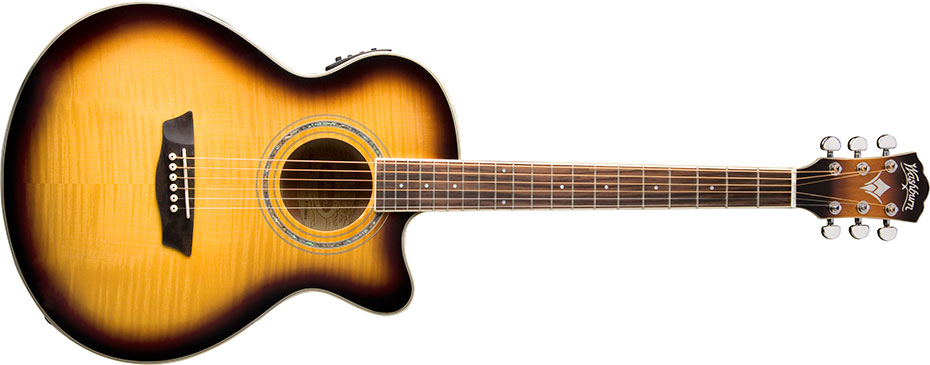 Washburn EA15 Festival Series Mini Jumbo Cutaway - Tobacco Burst