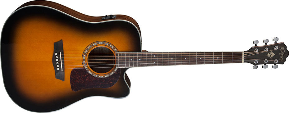 Washburn D10SCE Heritage 10 Series Dreadnought Cutaway - Tobacco Burst