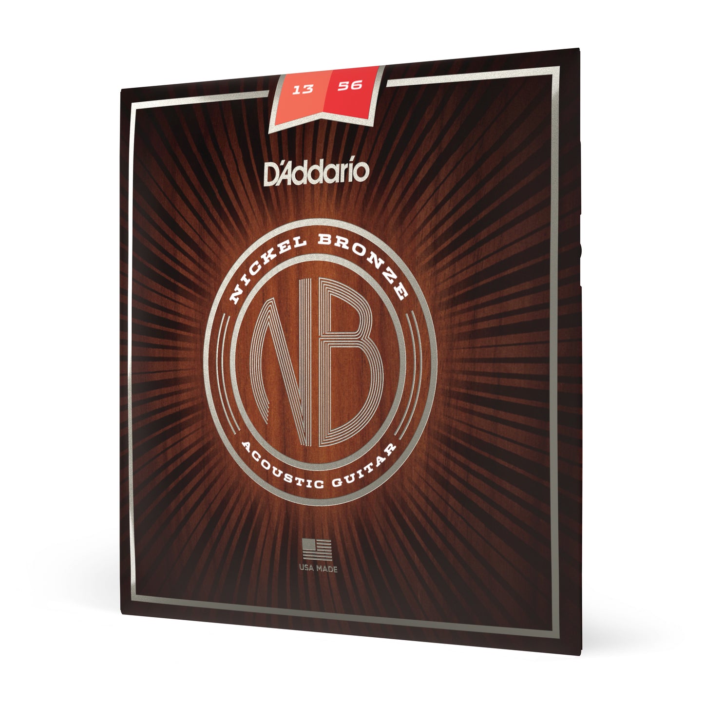 D'Addario NB1356 Nickel Bronze Acoustic Guitar Strings, Medium, 13-56