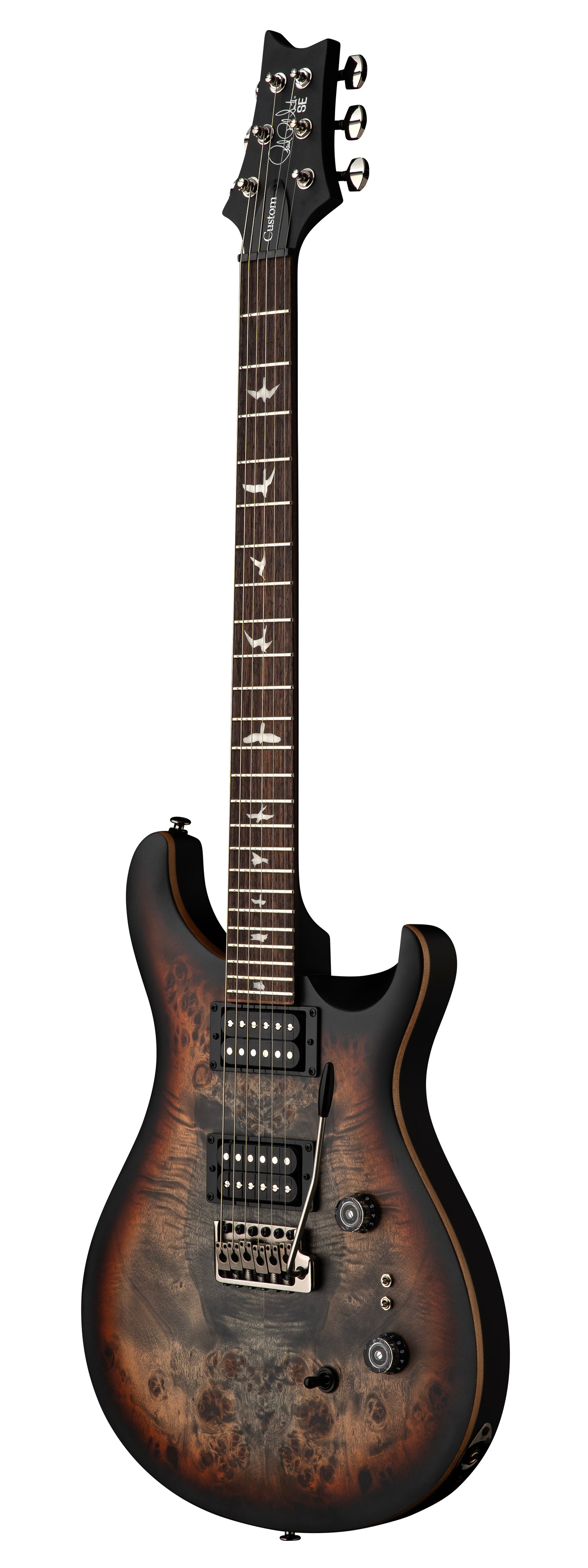 PRS SE Exotic Custom 24-08 Poplar Burl - Charcoal Cherry Midnight Burst