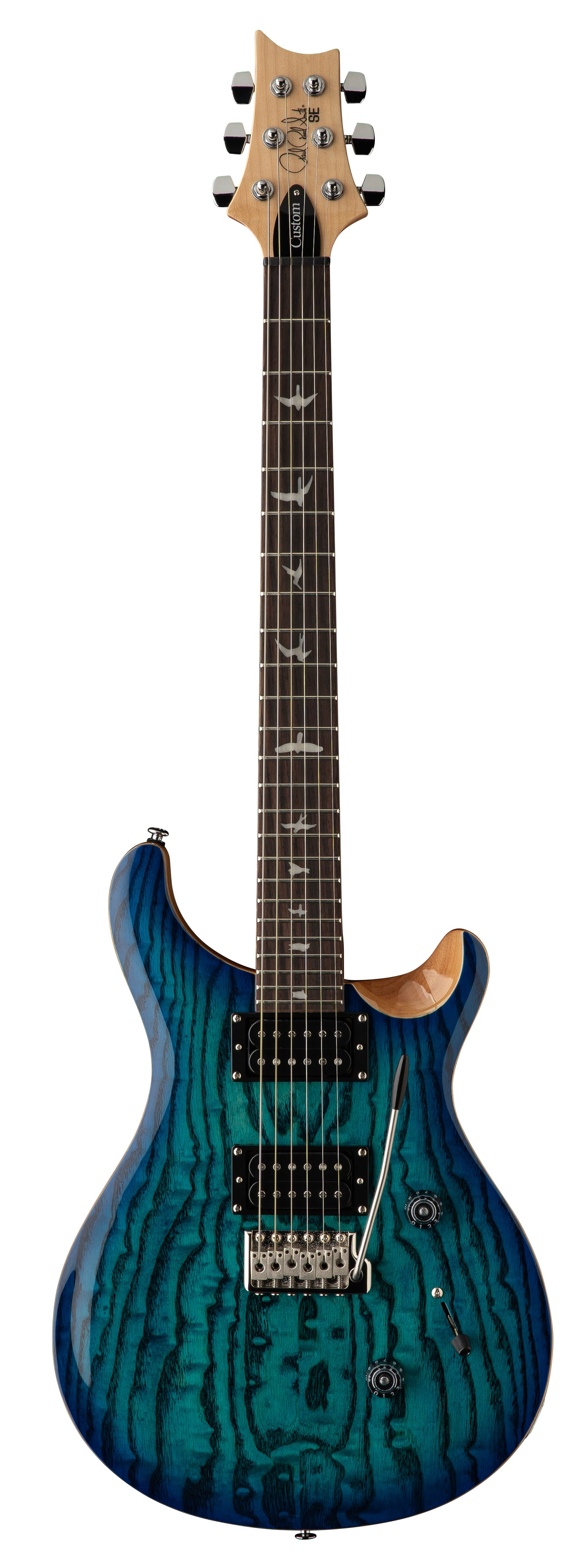 PRS SE Exotic Custom 24 Swamp Ash Burl - Lake Blue