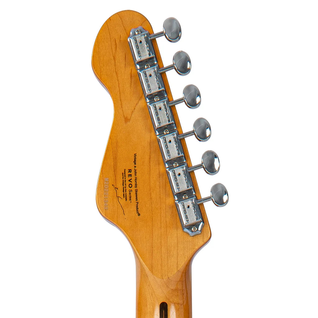 Vintage REVO Series 'Surfmaster' Thinline Twin Electric Guitar - Arctic White