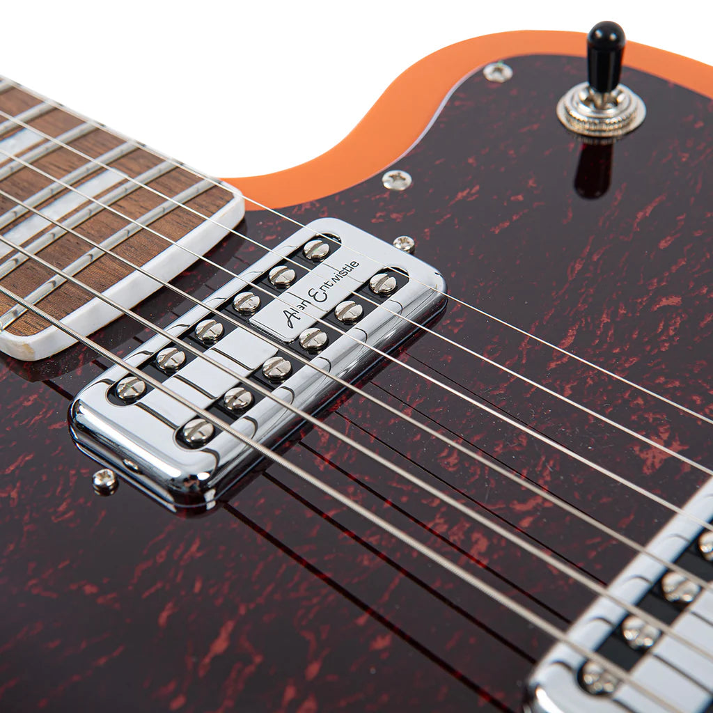 Vintage REVO Series 'Surfmaster' Thinline Twin Electric Guitar - Trans Orange