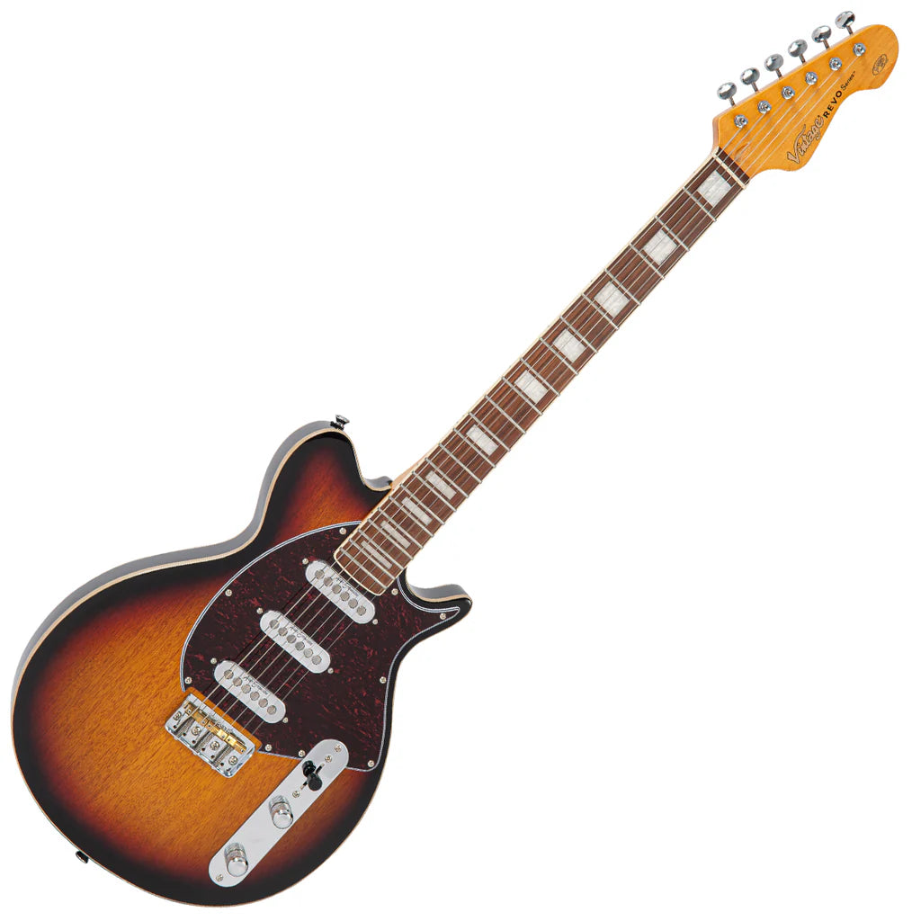 Vintage REVO Series 'Vision' Electric Guitar - Two Tone Sunburst
