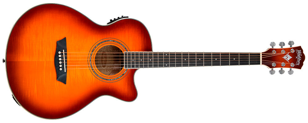 Washburn EA15 Festival Series Mini Jumbo Cutaway - Ice Tea Burst