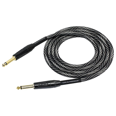 Kirlin Premium Wave Fabric Cable, Straight-Straight, Black - 10ft