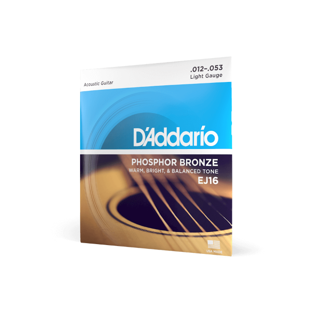 D'Addario 12-53 - Light Phosphor Bronze Acoustic Guitar Strings
