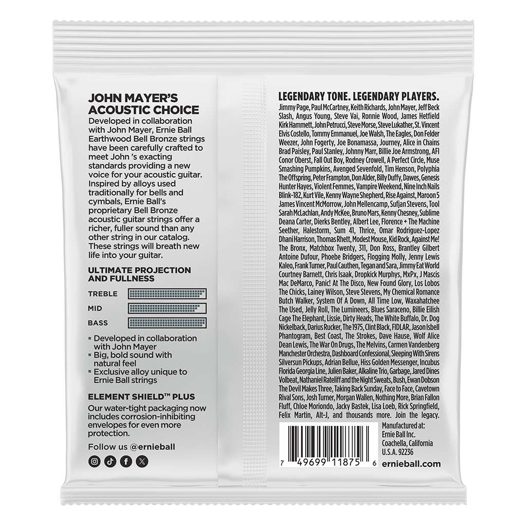 Ernie Ball Earthwood Bell Bronze Acoustic Guitar Strings - Light 11-52