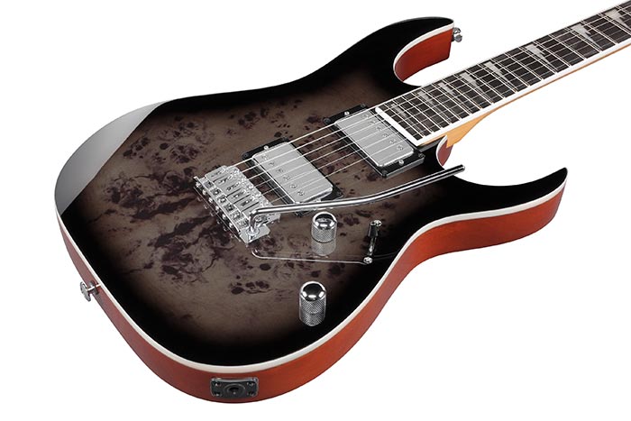 Ibanez GIO RG Series GRG220PA1-BKB - Transparent Brown Black Sunburst