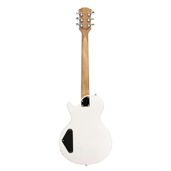 Stagg Standard Series Singlecut Electric Guitar HB90 - Open Pore Mahogany, White