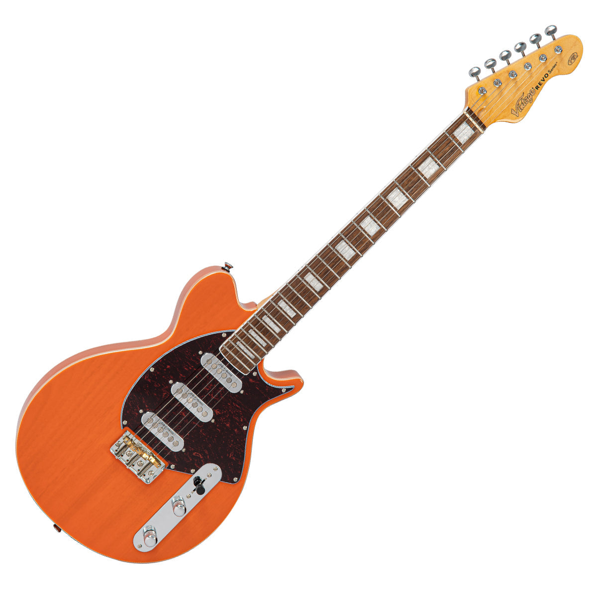 Vintage REVO Series 'Vision' Electric Guitar - Trans Orange