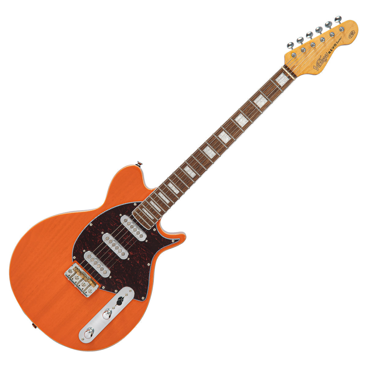 Vintage REVO Series 'Vision' Electric Guitar - Trans Orange