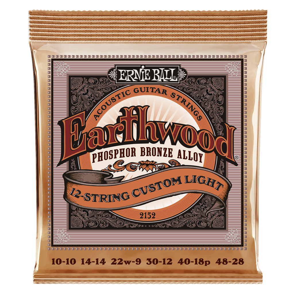 Ernie Ball Earthwood Custom Light Phosphor Bronze 12-String Acoustic Guitar Strings - 10-48