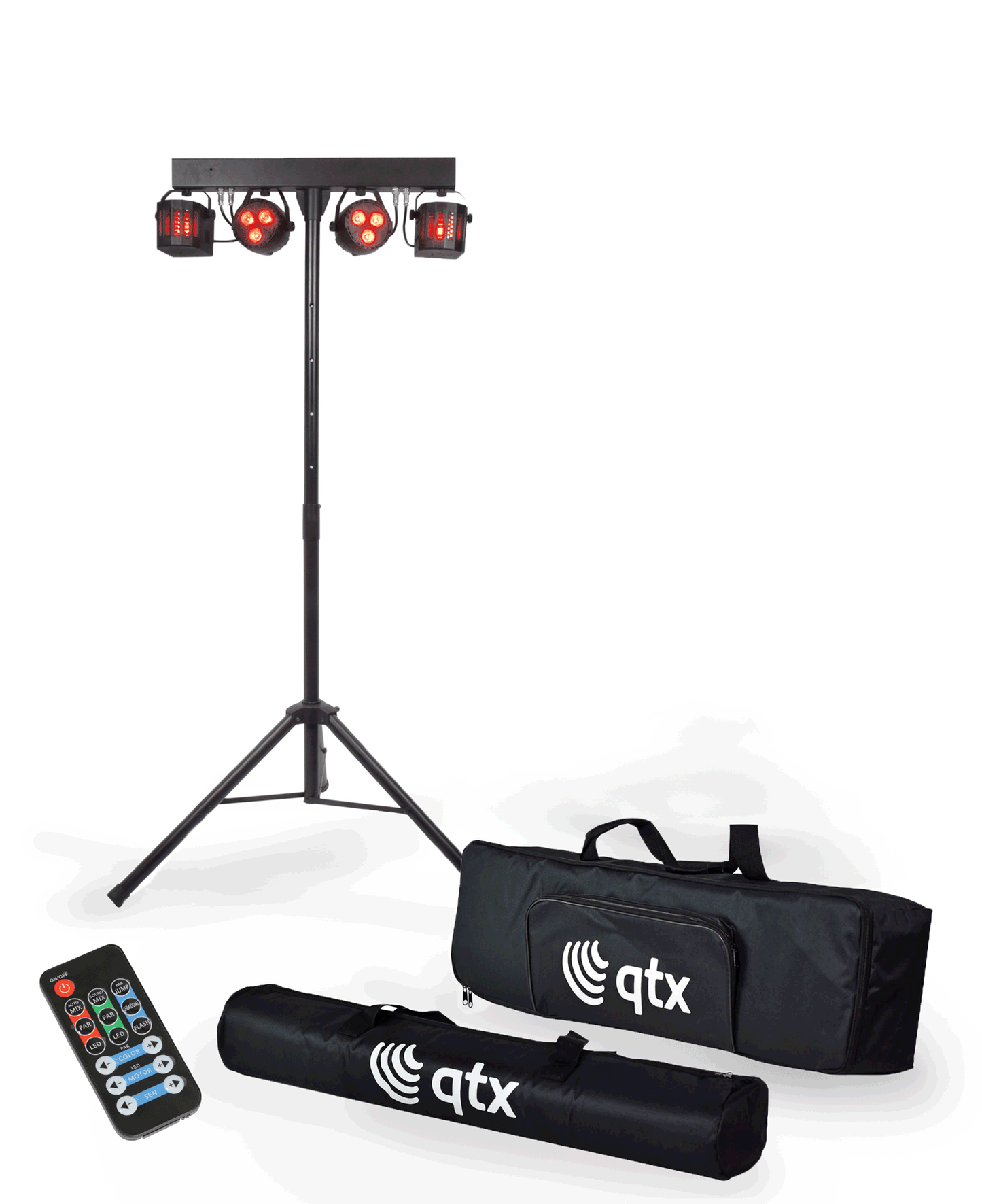 QTX Recharge DJ: LED Derby & PAR Bar w/ Tripod