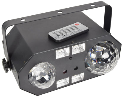 QTX Tetra: LED Moonflower + Ripple + Strobe/UV + Laser Effect