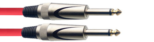 Stagg Instrument Cable, 6m (20'), Heavy-duty Connectors - Red