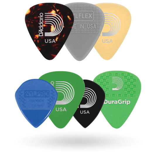 D'Addario Assorted Guitar Picks, 7-pack - Medium