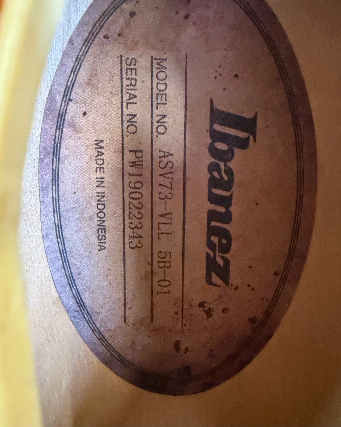 Ibanez ASV73 (#PW19022343) - Violin Sunburst Low Gloss