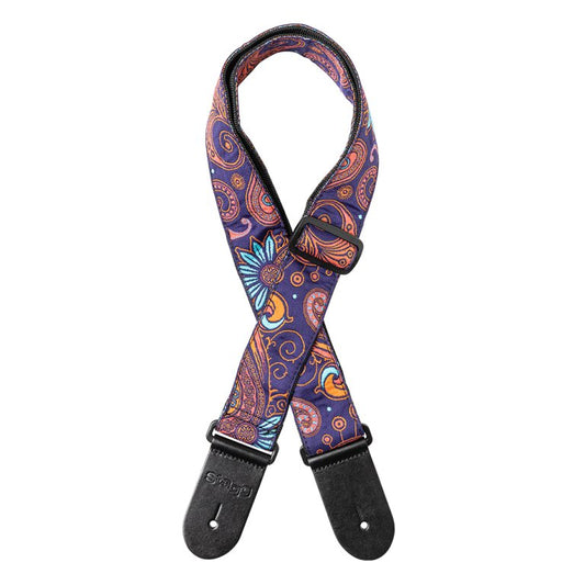 Stagg Paisley Guitar Strap - Red 2