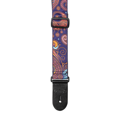 Stagg Paisley Guitar Strap - Orange 2