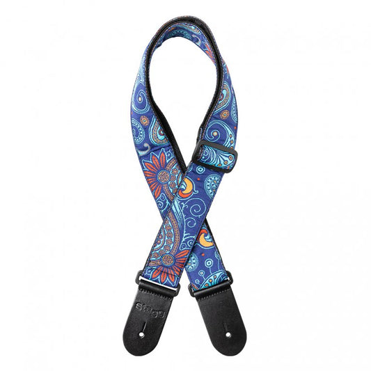 Stagg Paisley Guitar Strap - Blue 2