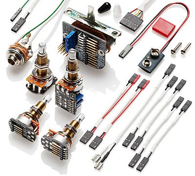 EMG Wiring Kit for 3 Active Pickups P/P Volume for TW Pickups, Long Shaft