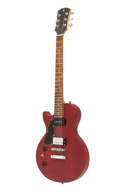 Stagg Standard Series Singlecut Electric Guitar, Left Handed - Open Pore Mahogany