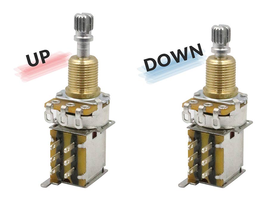 Hosco Japan 500k DPDT Push-Push Potentiometer, Linear Taper