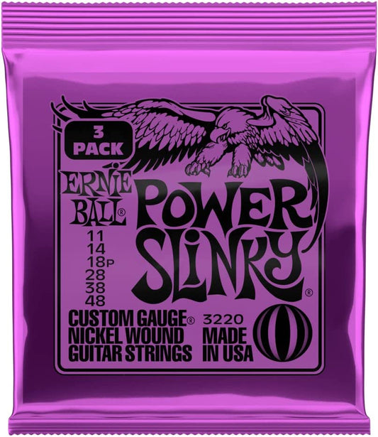 Ernie Ball Power Slinky Electric Guitar Strings - 11-48 (3 Pack)