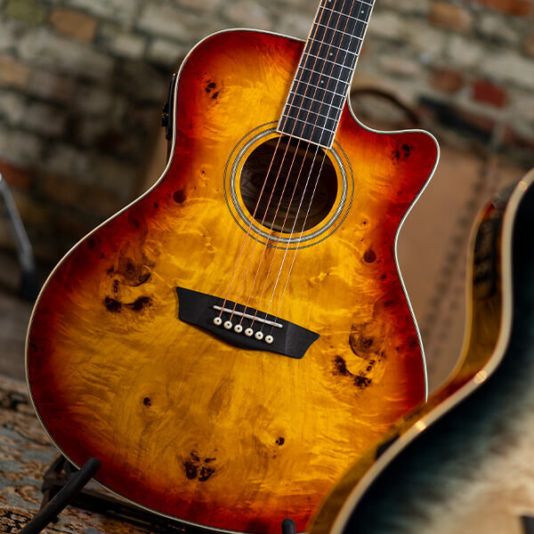 Washburn BURL ACE Deep Forest Grand Auditorium - Amber Fade