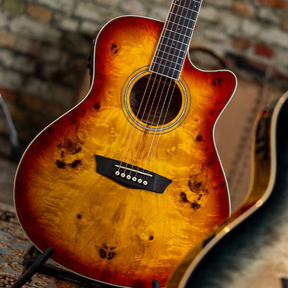 Washburn BURL ACE Deep Forest Grand Auditorium - Amber Fade
