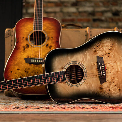 Washburn BURL D Deep Forest Dreadnought - Black Fade