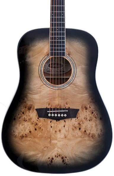Washburn BURL D Deep Forest Dreadnought - Black Fade