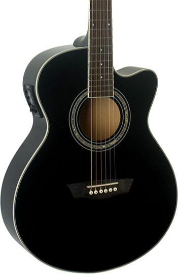 Washburn EA12 Festival Series Mini Jumbo Cutaway - Black