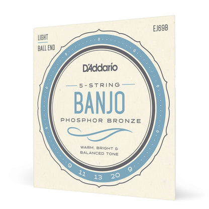 D'Addario EJ69 5-String Ball-End Banjo Strings - Phosphor Bronze - Light - 9-20