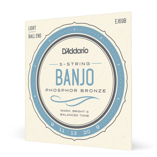 D'Addario EJ69 5-String Ball-End Banjo Strings - Phosphor Bronze - Light - 9-20