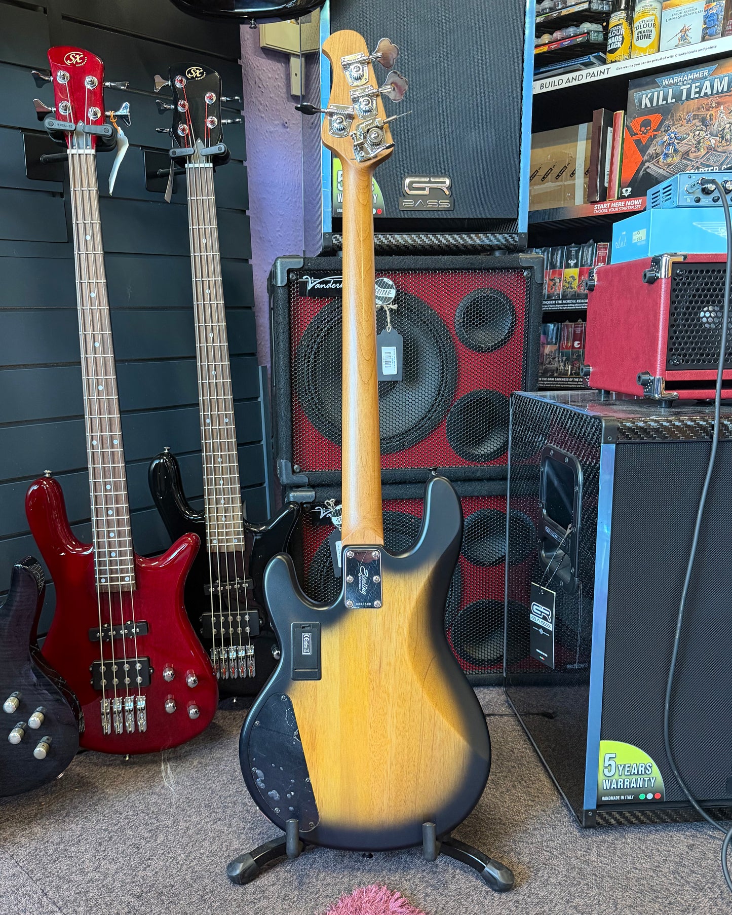 Sterling by Music Man Stingray RAY34HH Maple Neck - Spalted Maple Natural Burl Satin