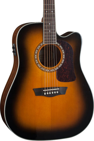 Washburn D10SCE Heritage 10 Series Dreadnought Cutaway - Tobacco Burst