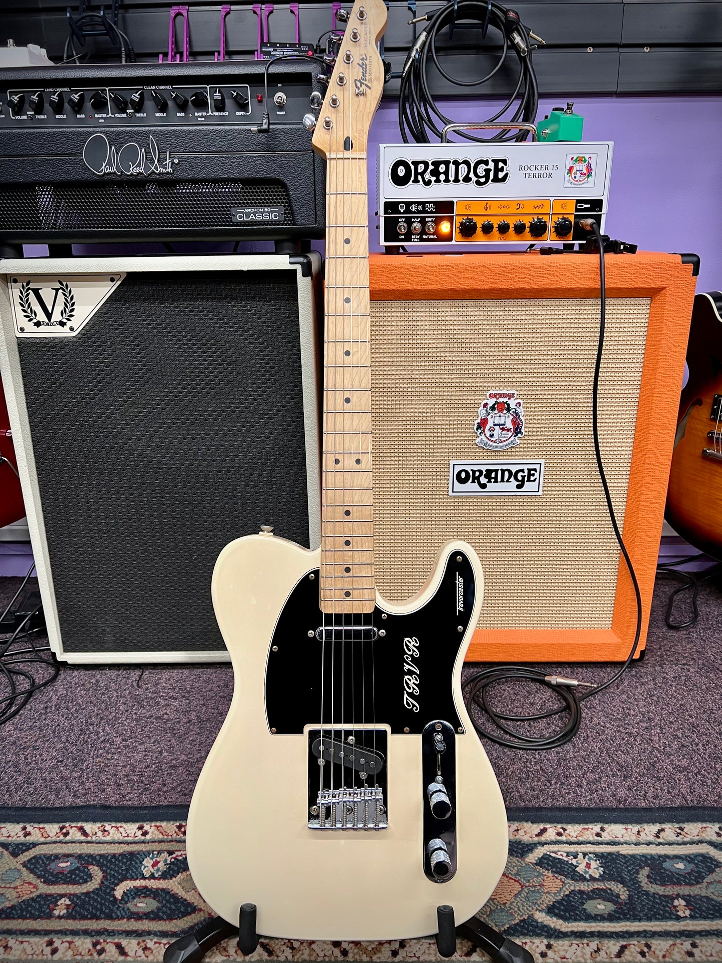 Fender MIM Standard Telecaster 'Trevorcaster' - Olympic White