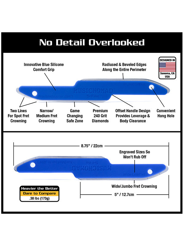 S File - Diamond Coated File for Fret Crowning