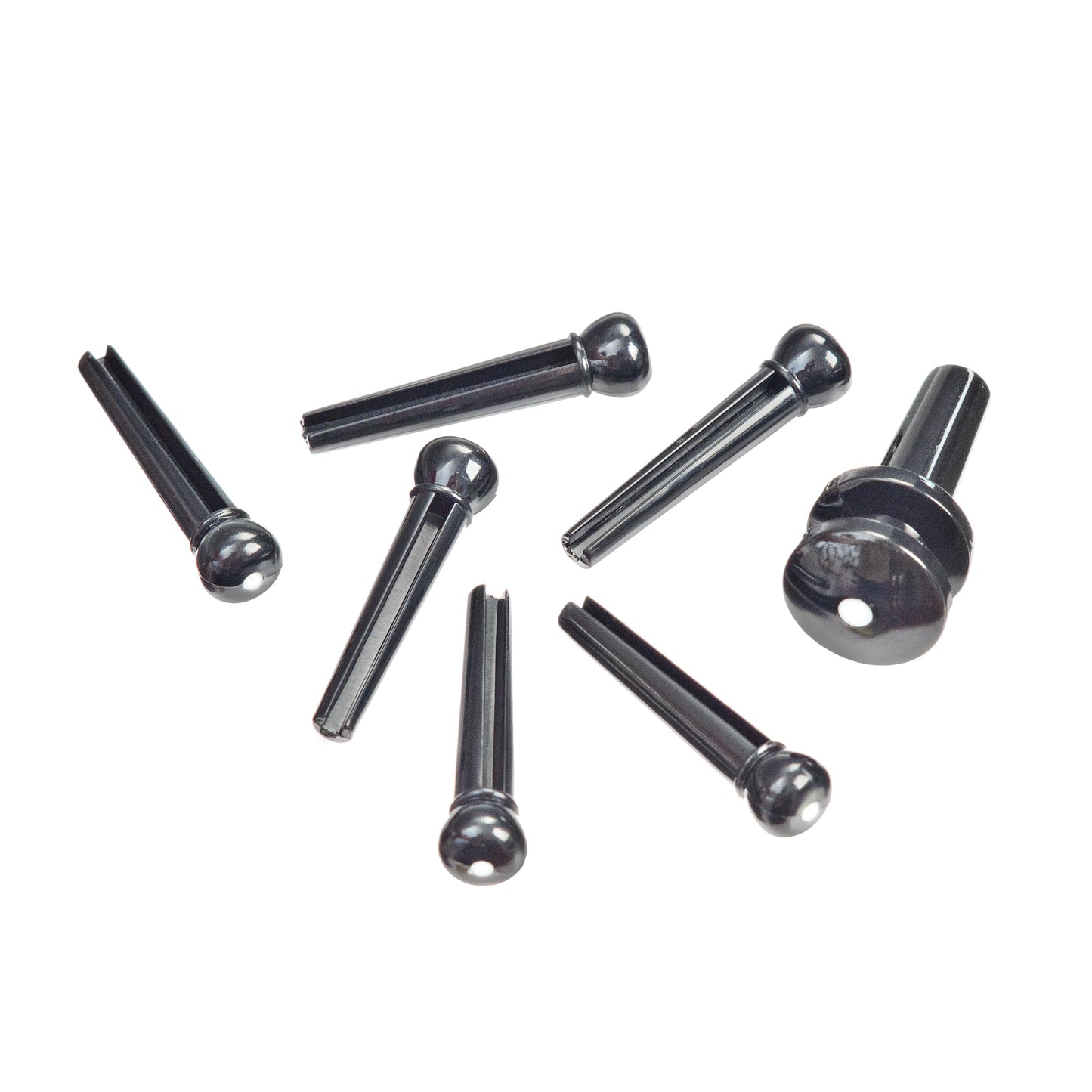 D'Addario Bridge Pins Set - Ebony with Ivory Dot