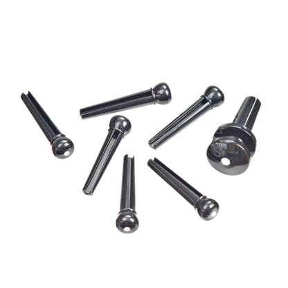 D'Addario Bridge Pins Set - Ebony with Ivory Dot